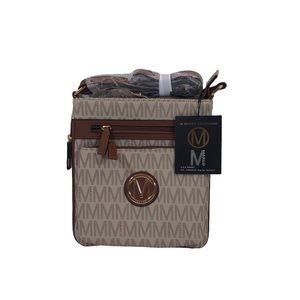 M Macro Collection Crossbody Purse New Monogram Logo Medium Brown Handbag